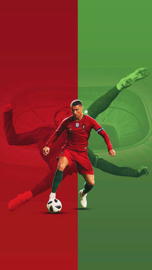 Cristiano Ronaldo Phong Cách Ngầu Với Chủ Đề Đỏ Và Xanh Lá
