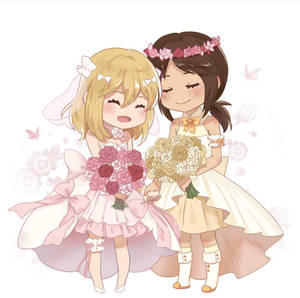 Hình nền đám cưới đồng tính nữ anime — Anime đồng tính nữ Hình nền