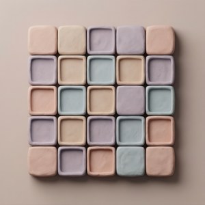 Mạng lưới sudoku mô phỏng đất sét mềm với tông màu pastel như bột trét. — Huawei nova Flip S Hình nền
