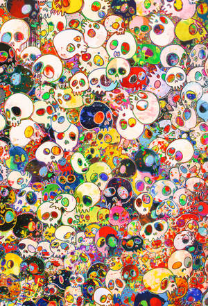 Đầu Lâu Takashi Murakami Lớn 4K — Xiaomi Pad 9 Pro Hình nền