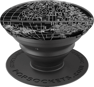 Đế cầm điện thoại Pop Socket màu đen với thiết kế đồ họa