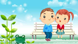 Dễ thương Hoạt hình với Những Người Bạn Động Vật — Dễ thương hoạt hình Hình nền
