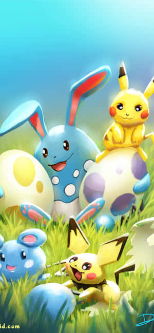 Pikachu Và Eevee Dễ Thương — iPhone 17 Pro Max Hình nền
