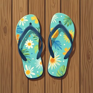 Hình nền vector dép xỏ ngón giản dị cho thư giãn mùa hè.