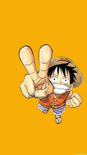 Điện thoại One Piece Luffy ký hiệu hòa bình — One piece điện thoại Hình nền