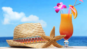 Hình nền đồ uống nhiệt đới Tequila Sunrise trong ly Poco — Chromebook Hình nền