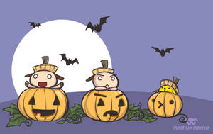 Động vật Kawaii Halloween Trong Quả Bí Ngô