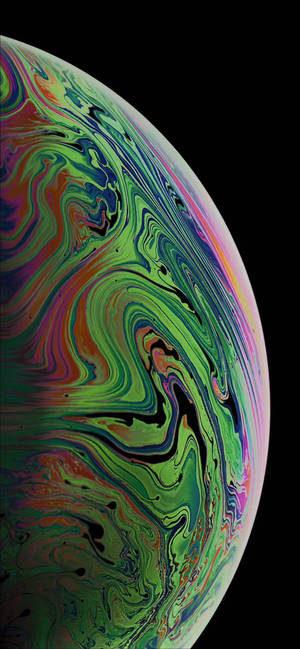 Hình nền iPhone XR trừu tượng nửa bong bóng xoáy màu xanh lục cẩm thạch — iPhone Xr Hình nền