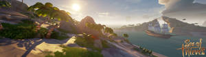 Hình nền màn hình kép bờ biển Sea Of Thieves — 3840x1080 Hình nền