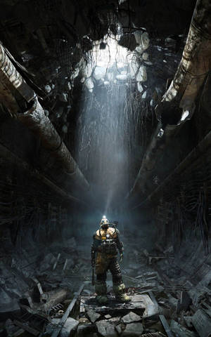 Hình nền đường hầm bị hư hại trong Metro Exodus — Redmi Pad Hình nền
