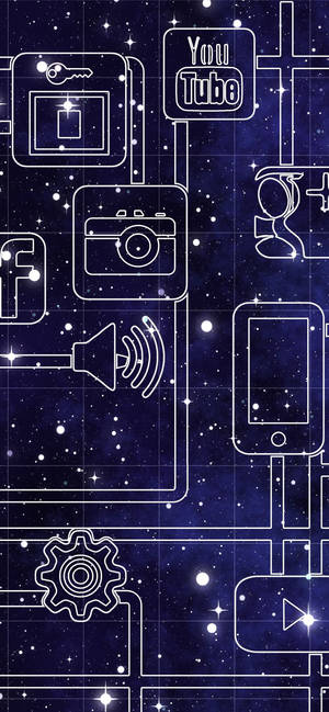 Đường nét hình học mạng xã hội — iPhone Xs Max Hình nền