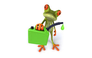 Hình nền Ếch dễ thương mang bình xăng