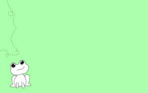 Hình nền Ếch Kawaii Vẽ Trên Nền Xanh