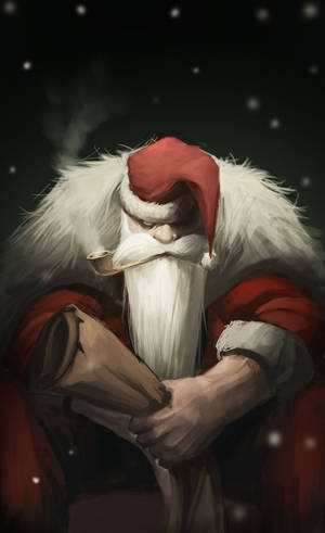 Hình nền Evil Santa Pipe Smoking — Galaxy Tab S9 FE Hình nền