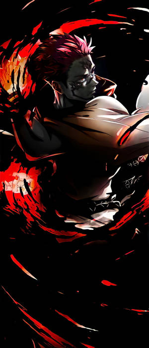 Hình nền fan art Sukuna rực lửa — Galaxy Z Flip Hình nền