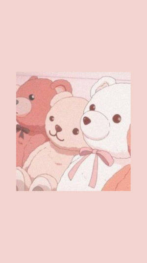 Gấu Bông Kawaii Màu Hồng — Hồng dễ thương Hình nền