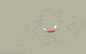 Geodude Tiến Hóa Phác Thảo Xám Đơn Giản — Nintendo Hình nền