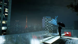 Hình nền Ghostwire Tokyo Người Đi Trên Ban Công