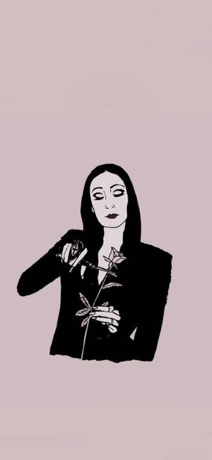 Hình nền Gia đình Addams Morticia hoa hồng — iPhone 12 mini Hình nền