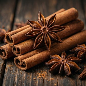 Cận cảnh quế và hoa hồi trên nền gỗ, gia vị ấm áp. — Thẩm mỹ giáng sinh Hình nền