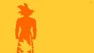 Dragon Ball Z super broly San Goku và bóng Gohan trên nền tối giản màu cam và vàng.