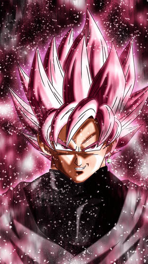 Goku đen với hiệu ứng lấp lánh hồng — Hắc Goku Hình nền