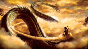 Goku Và Rồng Thần Shenron PC Phong Cách Nhật — Rồng Nhật Bản Hình nền