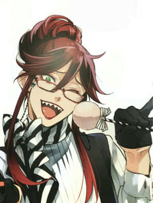 Grell Sutcliff trong tư thế đầy màu sắc và mạnh mẽ trong một bức minh họa quyến rũ. — Kindle Hình nền