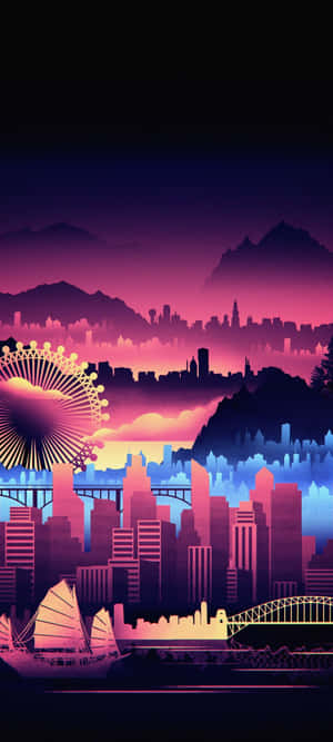Synthwave City — OnePlus Nord 4 Hình nền