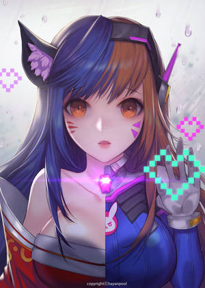 Hình nền Fan Art DVA Pixel Heart — OnePlus Pad 4 Hình nền