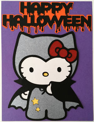 Hình nền Halloween Hello Kitty dơi xám — Hello Kitty Halloween Hình nền