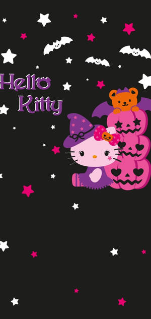 Hình nền Hello Kitty Halloween Bí ngô Jack Hồng — iPhone 15 Plus Hình nền