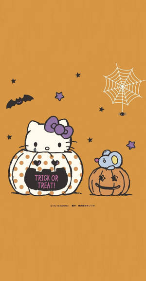 Hình nền Hello Kitty Halloween Nghệ Thuật Dễ Thương — Hello Kitty Halloween Hình nền