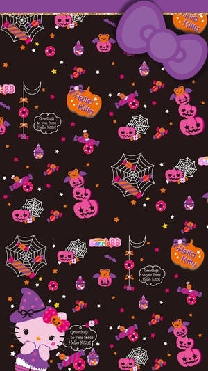 Hình nền chủ đề tím Halloween Hello Kitty — Hello Kitty Halloween Hình nền
