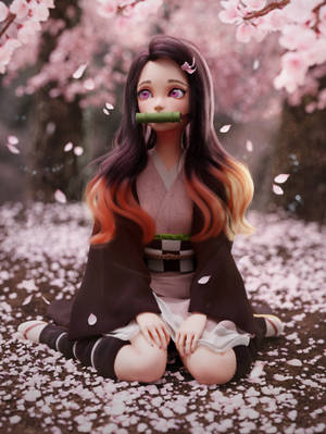 Hình ảnh 3D Nezuko Thanh Gươm Diệt Quỷ