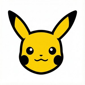 Hình bóng khuôn mặt Pikachu tối giản trên nền trắng. — Pixel Watch 5 Hình nền