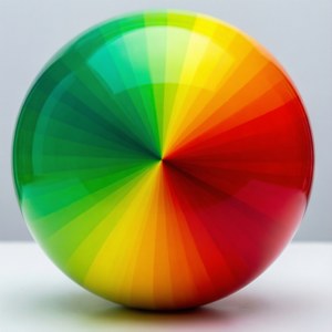 Một hình cầu gradient xuyên tâm rực rỡ với nhiều điểm dừng màu và bề mặt bóng. — Pixel Watch Hình nền
