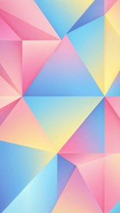 Họa tiết hình học trừu tượng pastel với hình tam giác, hồng xanh vàng nhẹ nhàng, dành cho Pixel 9a.