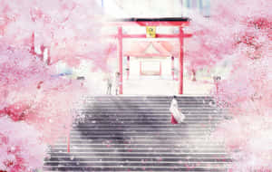 Hình nền Anime thẩm mỹ màu hồng — Hồng anime aesthetic Hình nền