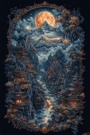 Tây Tạng, cảnh đêm, gothic, siêu thực, nghệ thuật số — iPhone 4 Hình nền