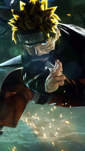 Hình nền điện thoại Naruto tư thế hành động mạnh mẽ — Naruto sống động Hình nền