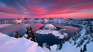 Hình nền Hồ Crater Oregon Ngoạn Mục — Bình minh Hình nền