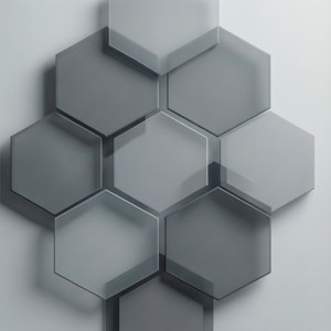 Họa tiết lục giác xám chồng lớp với thẩm mỹ hiện đại sạch sẽ. — Xám aesthetic Hình nền