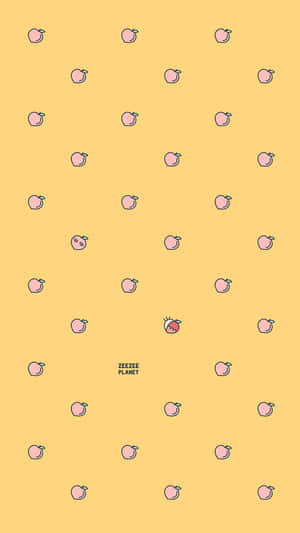 Hoa quả đào màu vàng pastel dễ thương — Vàng aesthetic Hình nền