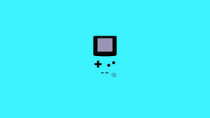 Hình nền nghệ thuật Game Boy Color xanh tối giản