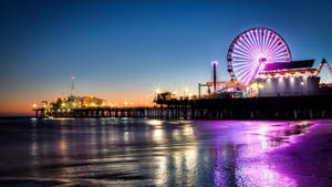 Hình nền hoàng hôn bến câu cá Los Angeles — Đại lộ hoàng hôn Hình nền