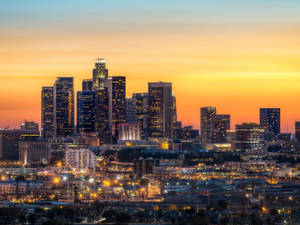 Hình nền hoàng hôn Los Angeles vàng cam — Đại lộ hoàng hôn Hình nền