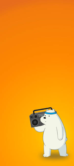 Ice Bear Cartoon Hip-hop With Radio — Pixel 9 Hình nền