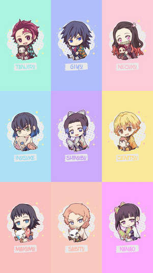 Hình nền iPhone Chibi Thanh Gươm Diệt Quỷ — Quỷ diệt kiếm iPhone Hình nền