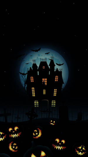 Hình nền iPhone Halloween Trăng Xanh — Halloween iPhone Hình nền